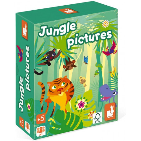 Jungle Pictures - Janod -  Jeu de Société Enfant - Jeu d'Observation Ludo-Educatif - Certifié FSC