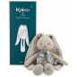 Lapinoo - Pantin Lapin - Peluche Bébé Bi-Matières Jersey et Tricot - 25 cm -Kaloo