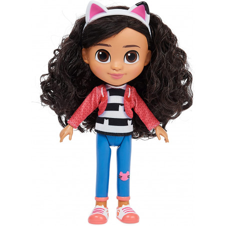 POUPÉE GABBY 20 CM - Poupée Articulée Gabby 20 Cm Avec Accessoire Oreilles De Chat - Tirée du Dessin Animé Gabby Et La Maison
