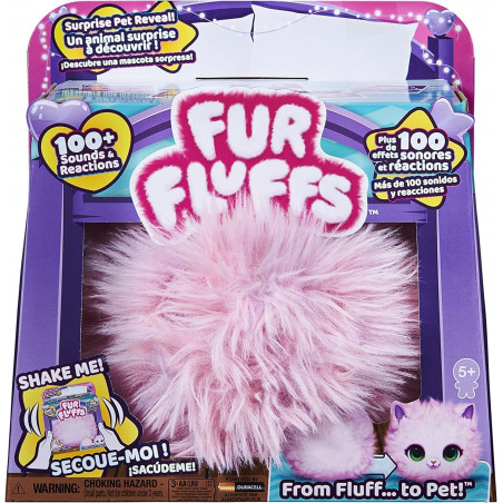 FURFLUFFS - CHATON - ANIMAL COMPAGNON INTERACTIF - Transforme Ta Boule De Poils En Adorable Chaton Rose