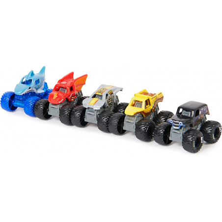 MONSTER JAM - COFFRET DE 5 VÉHICULES MINIS 1:87 - 5 Véhicules Authentiques Monster Trucks Officiels Format Mini