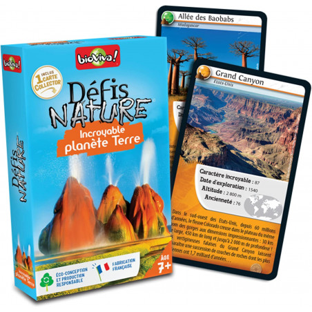 BIOVIVA - Défis Nature - Incroyable planète Terre - Jeu de société ludique dès 7 ans