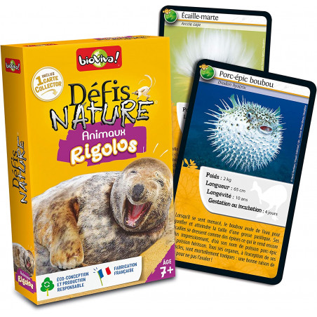 BIOVIVA - Défis Nature - Animaux rigolos - Jeu de société ludique dès 7 ans - 200554