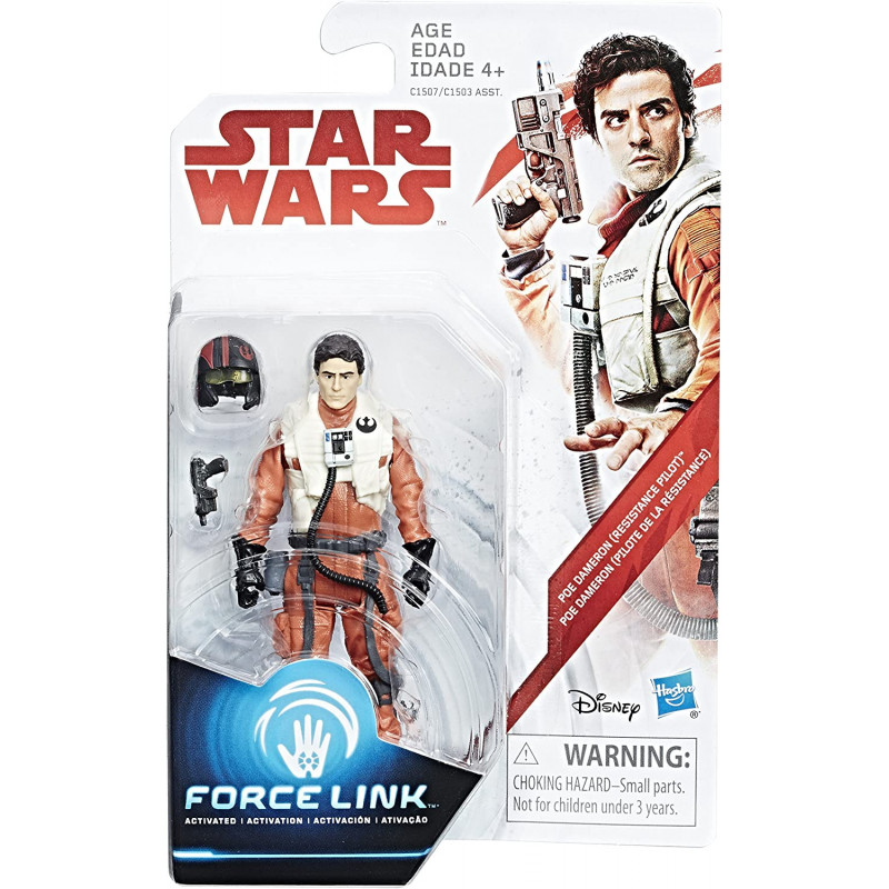 -50 % !  Star Wars Hasbro Les Derniers Jedi – Force Link – Poe Dameron (Resistance Pilot) – Figurine 9,5 cm