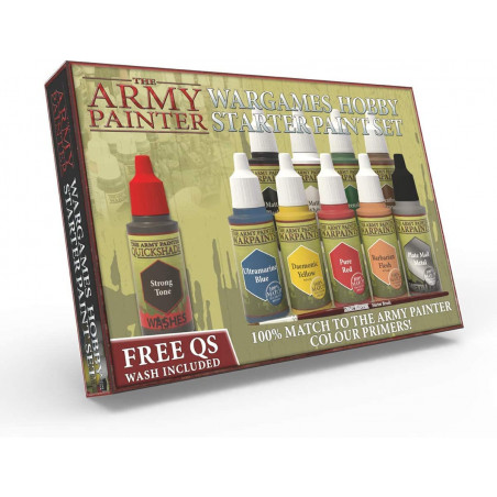 Warpaints Starter Paint Set | 10 Peintures Acryliques et 1 Pinceau Starter Brush pour Débutants en Peinture - The Army Painter