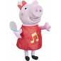 Peppa Pig Peppa chante, peluche chantante avec robe rouge pailletée et boucle, chante 3 chansons - Édition française