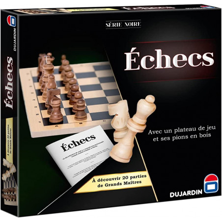 Echecs - Plateau Et Pions En Bois - Jeu de Société - 20 Parties De Grands Maîtres À Découvrir - Se Joue à 2 - A partir de 7 ans