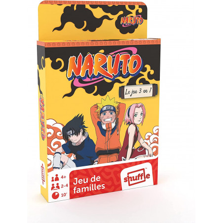 Shuffle - Jeu de Cartes Naruto - 3 en 1 - 7 familles - Fabriqué en France