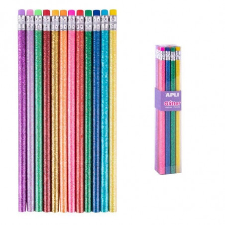 12 Crayon HB Glitter