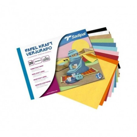 BLOC DE PAPEL KRAFT MULTICOLOR DE 65 G, 24 X 32 CM