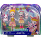 Enchantimals Coffret Sœurs avec mini-poupées Bree et Bedelia Lapin, 2 mini-figurines animales et accessoires, jouet pour enfant