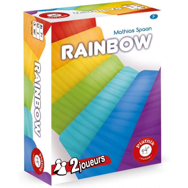 Rainbow - Jeu de Cartes Multicolores adapté au daltonisme Jeu de Cartes épuré et coloré pour 2 Joueurs - Piatnik