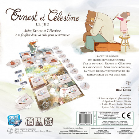 Ernest & Célestine | Jeu de société | Jeu Enfant | A partir de 4 Ans | 2 Joueurs | 15 Min - Asmodee Space Cow