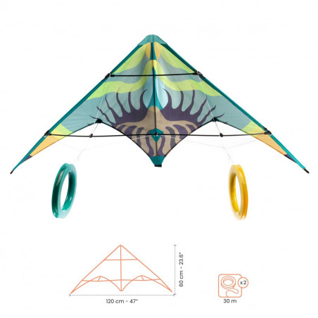CERF VOLANT ACROBIQUE GREEN WAVE