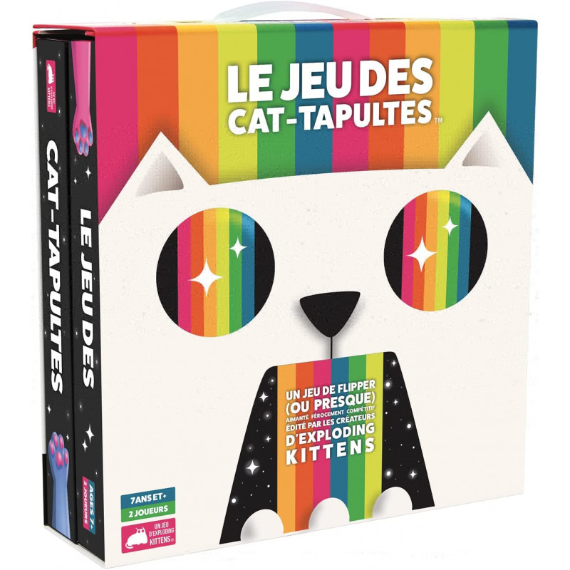 Jeu des Cat-Tapultes - Asmodee- Exploding Kittens société d'ambiance | A partir de : 7 Ans 15 Minutes, EKICM01FR-2 Joueurs
