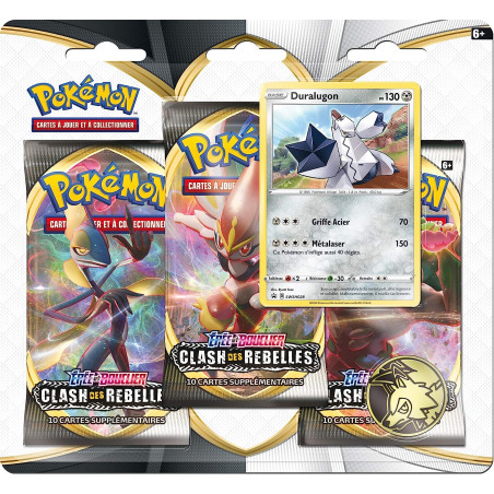 Pokémon Epée et Bouclier-Clash des Rebelles (EB02) : Pack 3 boosters - Modèle aléatoire