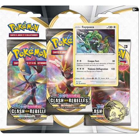 Pokémon Epée et Bouclier-Clash des Rebelles (EB02) : Pack 3 boosters - Modèle aléatoire
