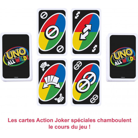 Uno All Wild jeu de société et de cartes, 2 à 10 joueurs - Mattel Game