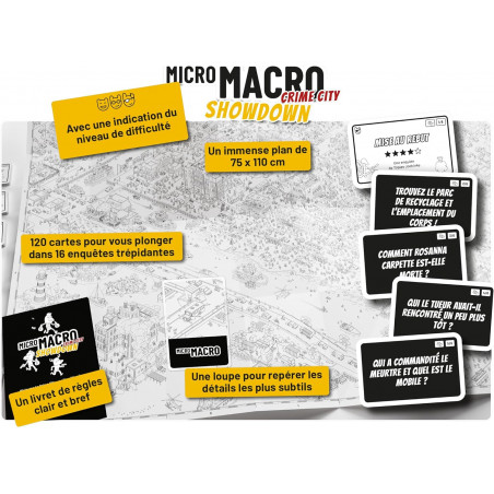 MICRO MACRO : SHOWDOWN - Jeu de société - Jeu d'enquêtes - Pour toute la famille - 10 ans et plus