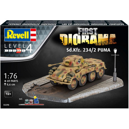 Revell-03298 Diorama Set-Char SD.Kfz. 234/2 Puma Maquette, 03298