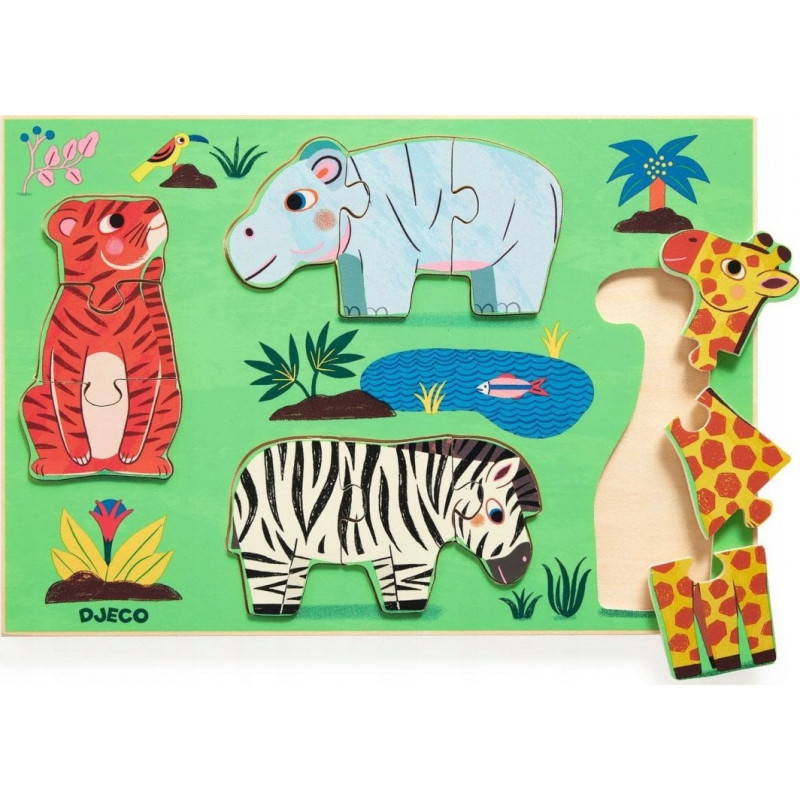 Puzzle bois Coucou Tigre - Djeco Puzzle bois Coucou Tigre - Djeco