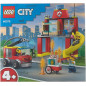 LEGO 60375 City La Caserne et Le Camion des Pompiers, Jouet avec Véhicule d’Urgence, Jouet Éducatif