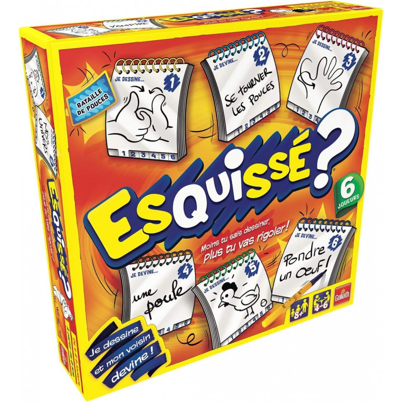 Esquissé - Jeu de Société de Dessins - Dès 8 Ans - Fais Deviner ton Dessin à ton Voisin