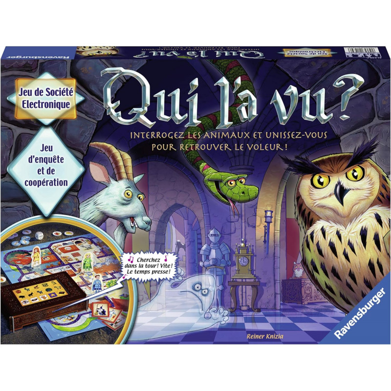 Qui l'a vu ? - Jeu de société avec électronique - Jeu d'enquête coopératif - Jeu de réflexion famillal - Ravensburger