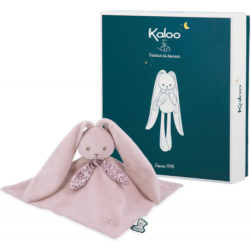 Kaloo - Lapinoo - Doudou Lapin Rose - Peluche Bébé - Carré 30 x 30 cm