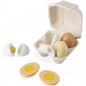 Janod - Boîte de 4 Œufs en Bois - Jouet d'Imitation Cuisine et Dinette