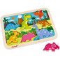 Janod - Chunky Puzzle en Bois Dinosaures - 7 pièces