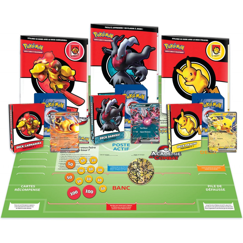 Pokémon – Kit D’initiation Cartes à Jouer, 2 Joueurs, 60 Cartes, Tapis De Jeu, Jeton, Marqueurs, à Partir De 6 Ans, Modèle Aléatoire