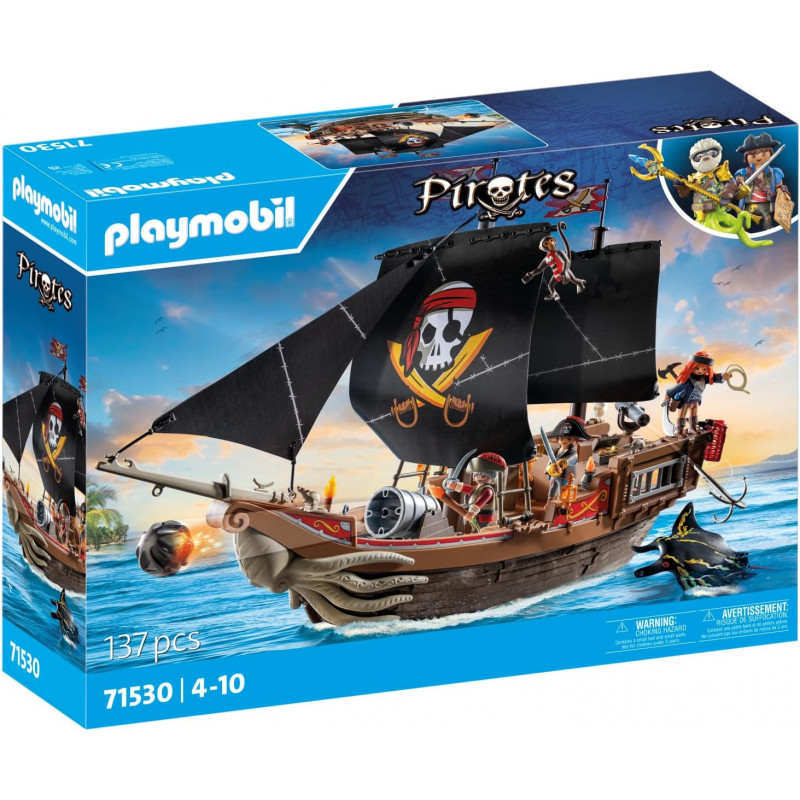 Playmobil 71530 Bateau Pirates - Prenez Le Large et embarquez pour Une Chasse au trésor en mer aux côtés des Pirates