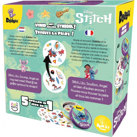 DOBBLE : Stitch - Jeux de société - Jeu de Cartes, rapidité et Observation - Asmodee