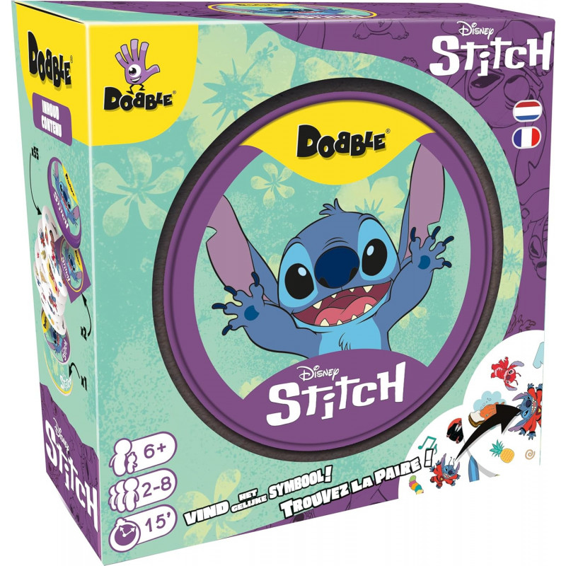 DOBBLE : Stitch - Jeux de société - Jeu de Cartes, rapidité et Observation - Asmodee DOBBLE : Stitch - Jeux de société - Jeu de Cartes, rapidité et Observation - Asmodee