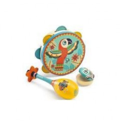 Animambo - Set de 3 instruments (Tambourin, Maracas, Castagnette) Djeco