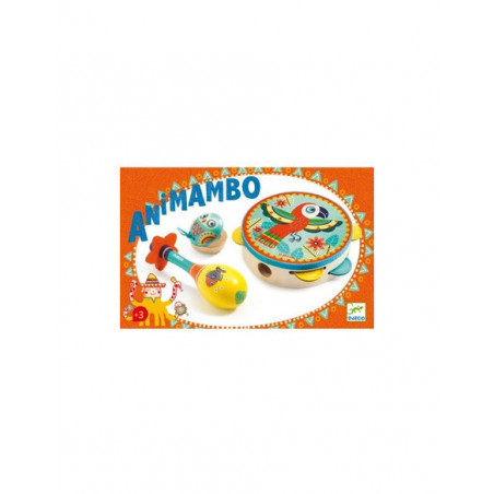 Animambo - Set de 3 instruments (Tambourin, Maracas, Castagnette) Djeco