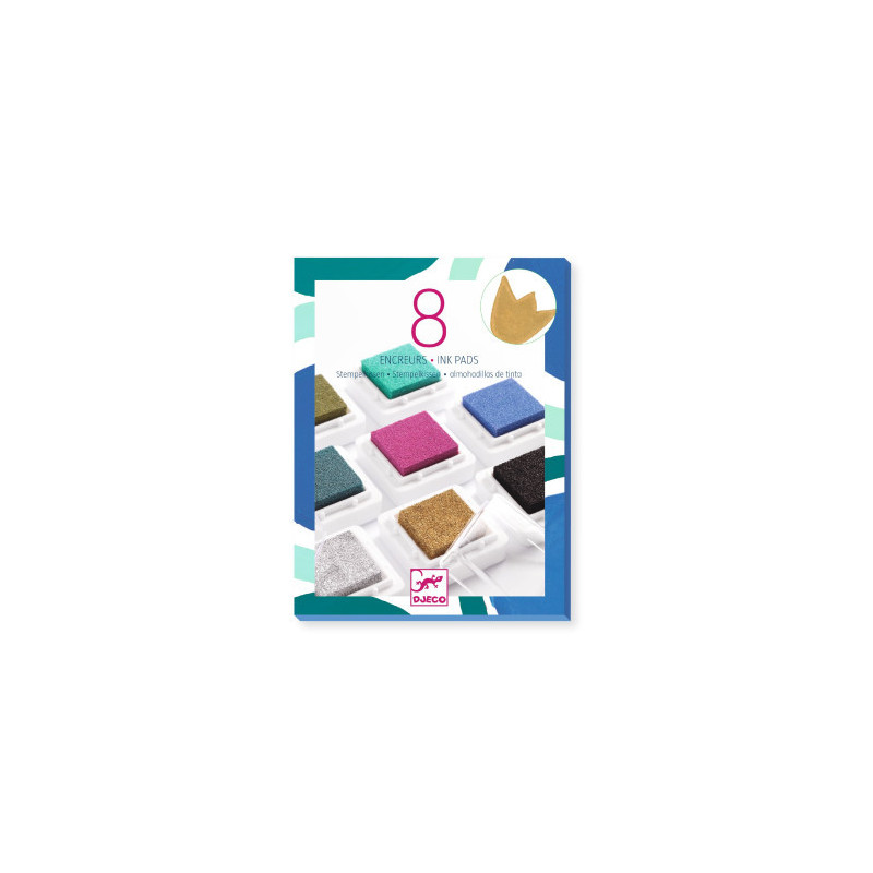 PALETTES DE PEINTURE - 8 encreurs et 1 nettoyeur - chic - DJECO