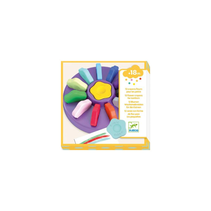 12 CRAYONS FLEURS POUR LES PETITS
