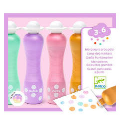 4 Marqueurs gros pois Pearly - Djeco