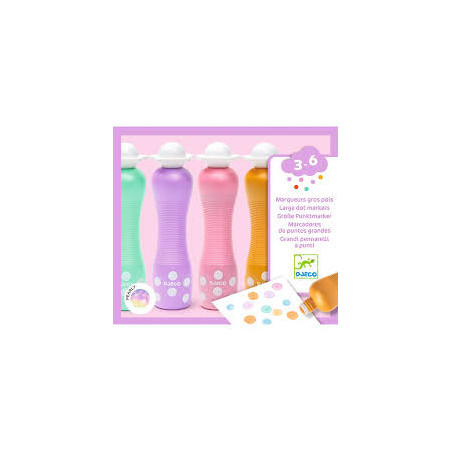 4 Marqueurs gros pois Pearly - Djeco