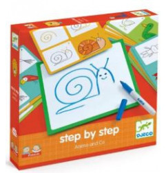 Apprendre à dessiner Step by step Animals and Co - Djeco