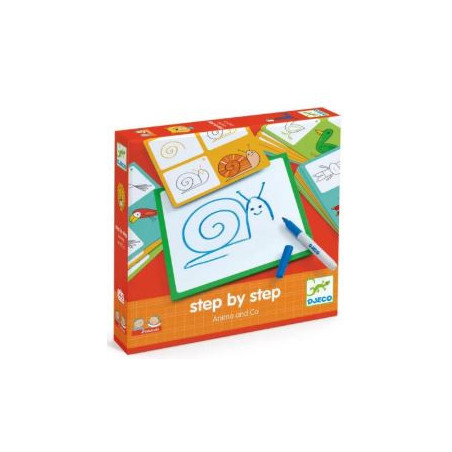 Apprendre à dessiner Step by step Animals and Co - Djeco