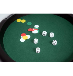 Piste de dés 46 cm avec 5 dés de Yam's et 21 Jetons - sous Film - Jeu Traditionnel Ducale