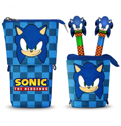 Pack Sonic Trousse verticale + 2 Stylos Encre Gel effaçables Topper 3D [17*11.5*7cm]