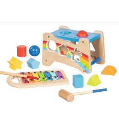 Banc à marteler et à encastrer avec xylophone - Goki