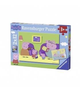 Ravensburger - 07596 - Puzzle - A la maison Peppa Pig - 2 x 12 pièces