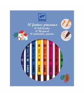 10 feutres pinceaux classiques - Djeco