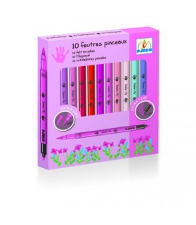 Crayons 10 Feutres pinceaux Rose