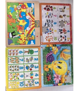 Lot de 4 puzzles Bois
